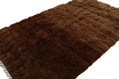 Alfombra marroquí Rug & Kilim de pelo largo marrón sólido