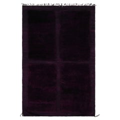 Rug & Kilim’s Moroccan Rug with Purple Geometric Pattern in a High-Low Texture