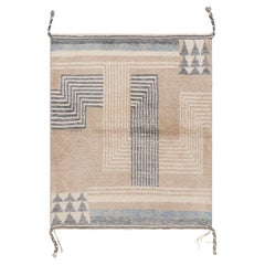 Rug & Kilim’s Moroccan Square Rug in Brown with Deco Geometric Patterns