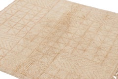 Rug & Kilim’s Moroccan Square Rug with Beige-Brown Geometric Patterns