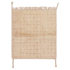 Rug & Kilim's Moroccan Square Rug with Beige-Brown Geometric Patterns (tapis carré marocain à motifs géométriques beige et marron)
