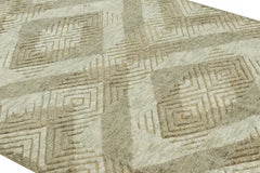 Rug & Kilim’s Moroccan Style Custom Rug Design with Beige Geometric Patterns