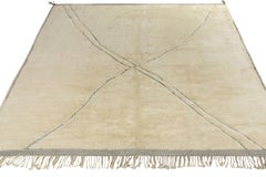 Rug & Kilim’s Moroccan Style Custom Rug in Off-White, Black Geometric Pattern