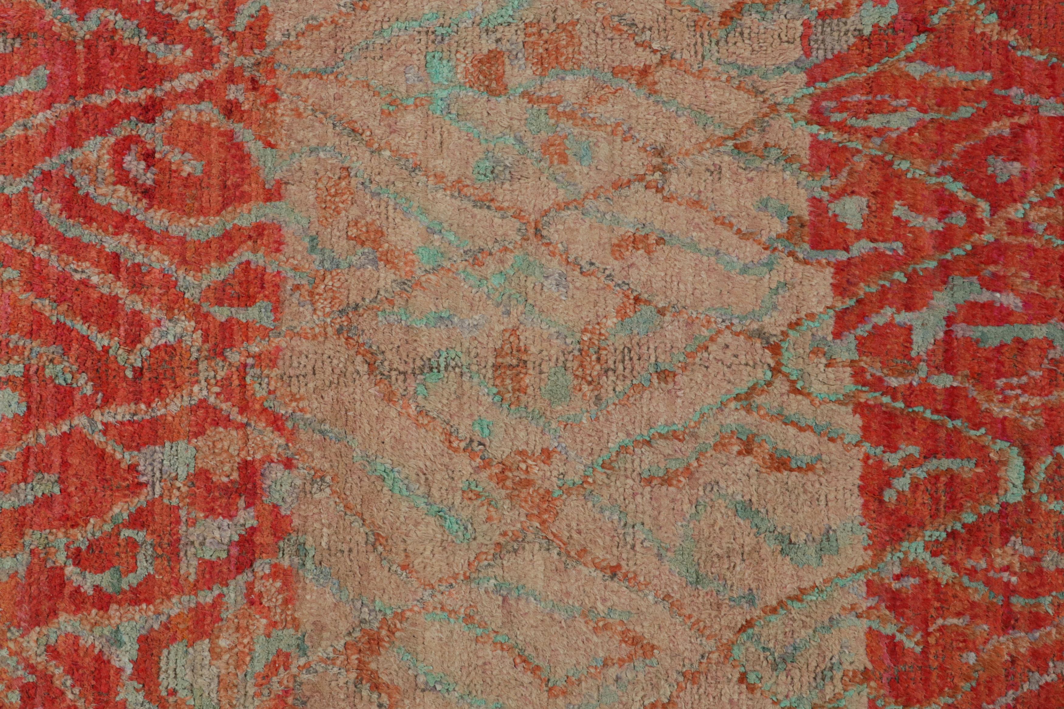 Rug & Kilim’s Moroccan Style Gallery Runner in Red with Geometric Patterns In New Condition For Sale In Long Island City, NY