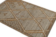 Rug & Kilim’s Moroccan Style Rug in Auburn Orange and White Diamond Patterns