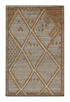 Tapis et tapis de style marocain de Kilim à motifs de diamants orange auburn et blanc