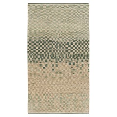 Alfombra de estilo marroquí Rug & Kilim en beige y verde, con motivos geométricos