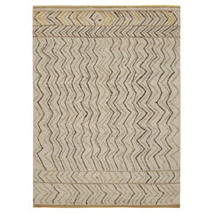Rug & Kilim’s Moroccan Style Rug in Beige-Brown and Gold Geometric Patterns