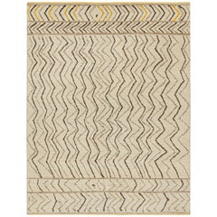 Tappeto in stile marocchino Rug & Kilim con motivi geometrici beige-marrone e oro