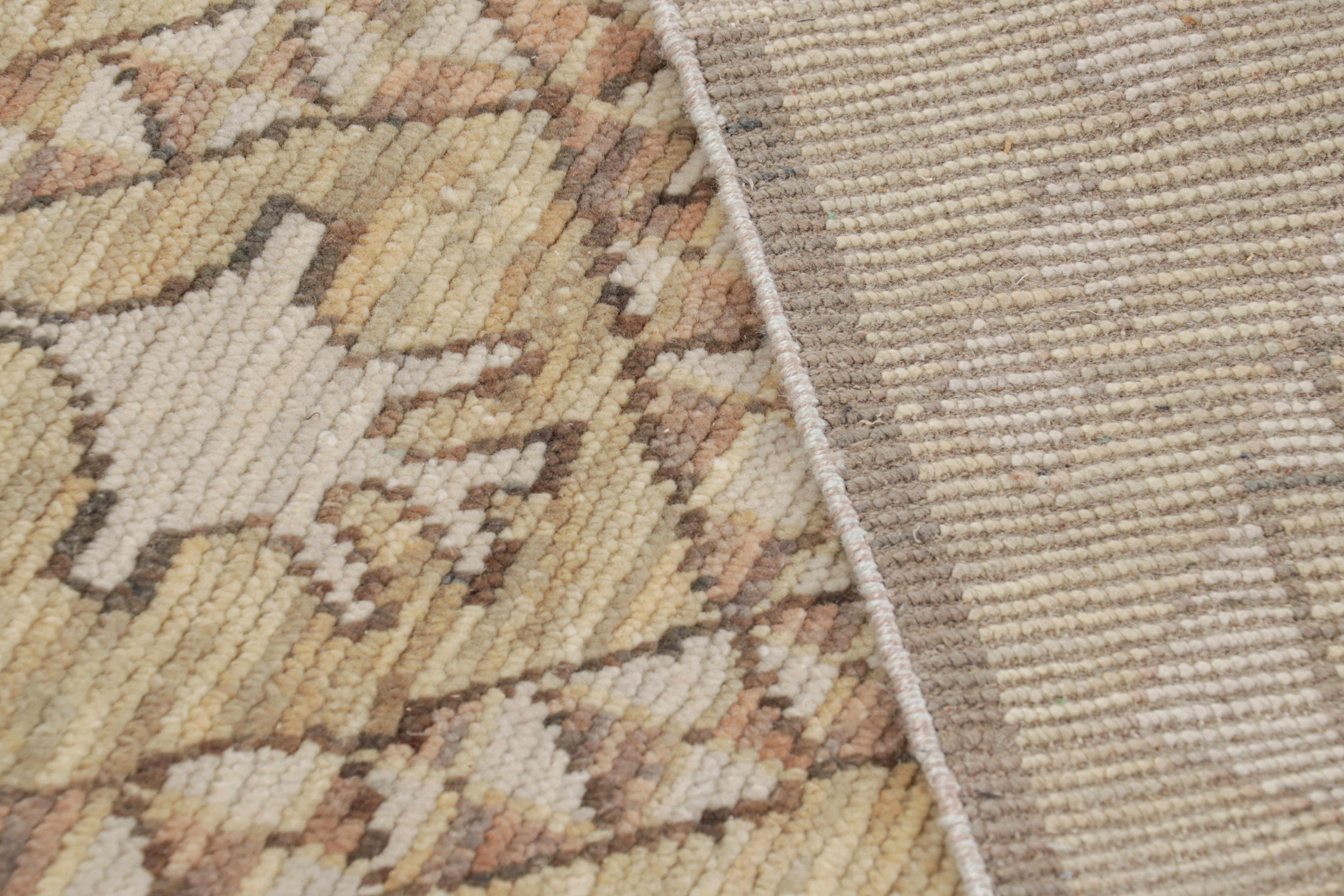 Lana Tappeto in stile marocchino Rug & Kilim con motivi geometrici beige-marrone in vendita