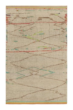 Marokkanischer Teppich von Rug & Kilim in Beige-Braun, Rot und Grün mit geometrischem Muster