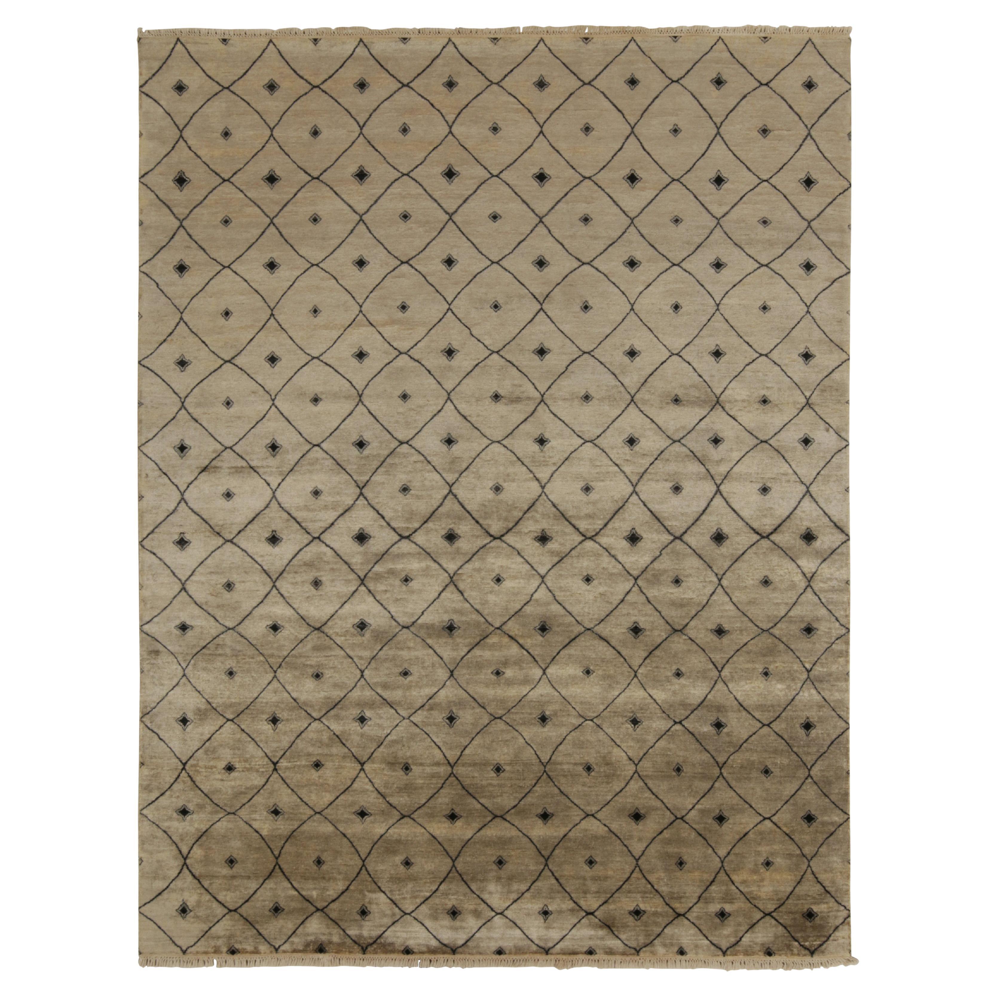 Tapis & Kilims - Tapis de style marocain en brun beige avec motif de treillis noir