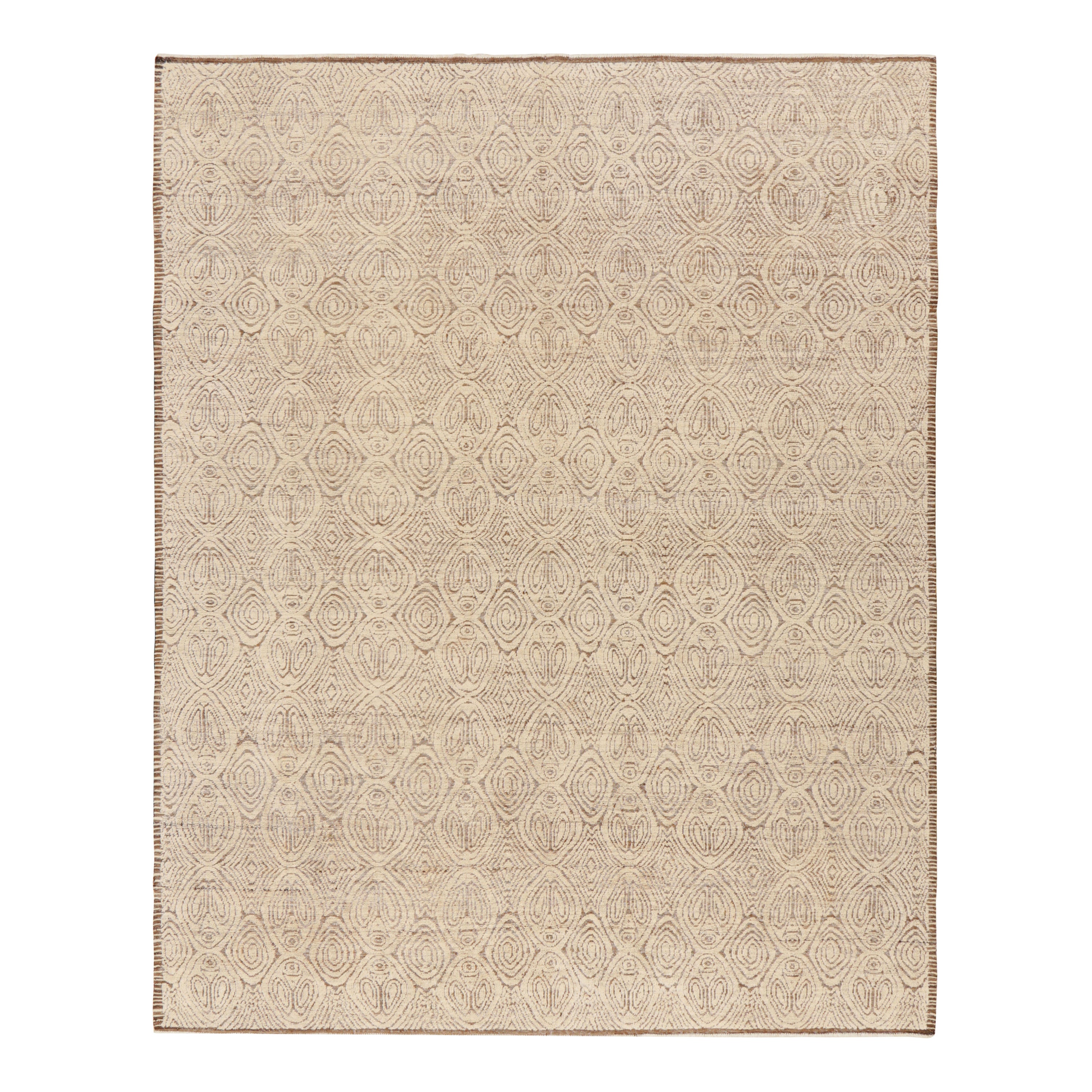 Rug & Kilim's Marokkanischer Teppich in Beige-Braun mit geometrischen Mustern