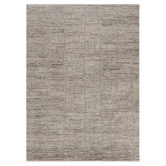 Rug & Kilim’s Moroccan Style Rug in Beige-Brown with Gray Geometric Patterns