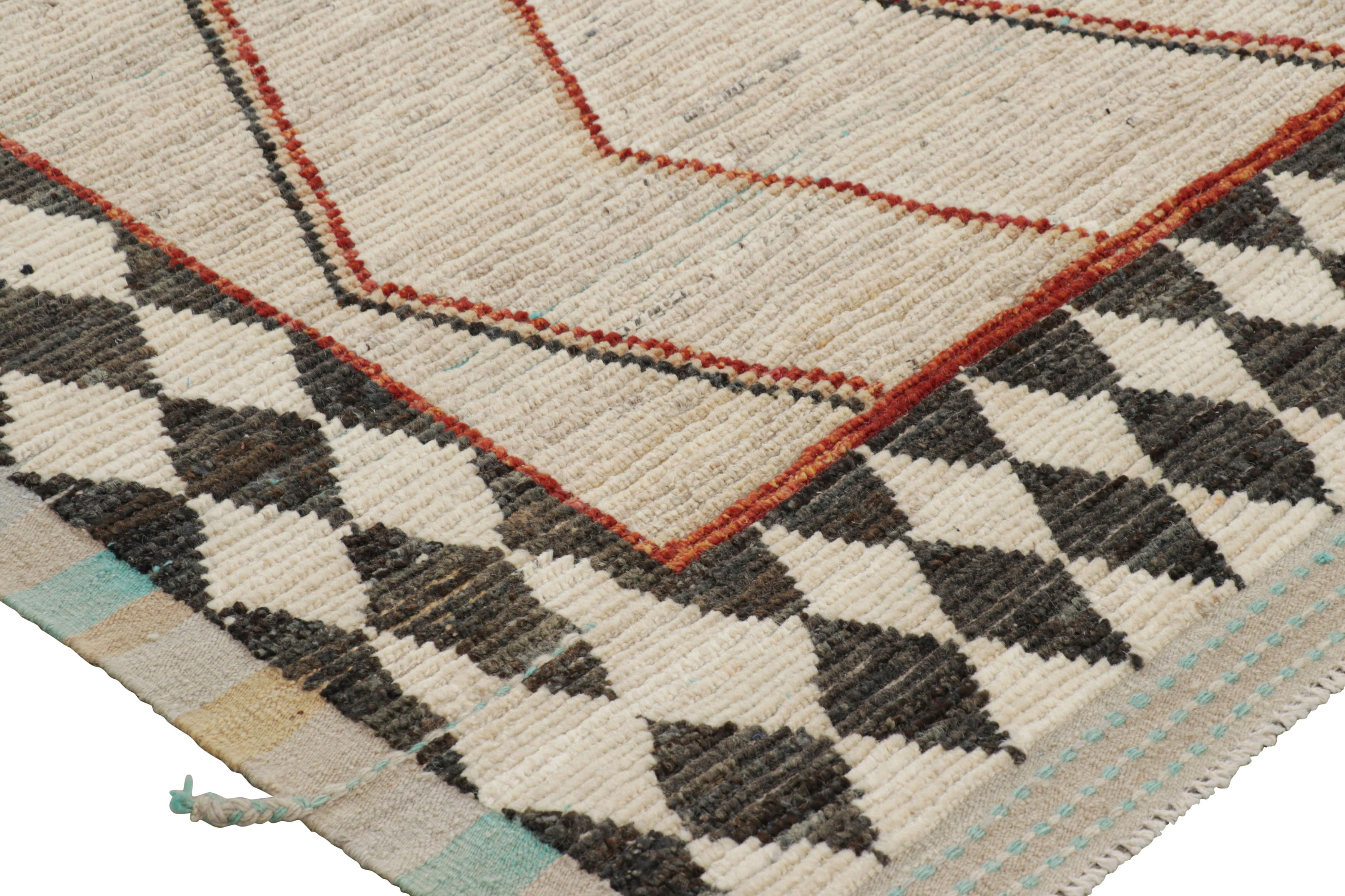 Alfombra de estilo marroquí Rug & Kilim en beige con motivos geométricos Indio en venta
