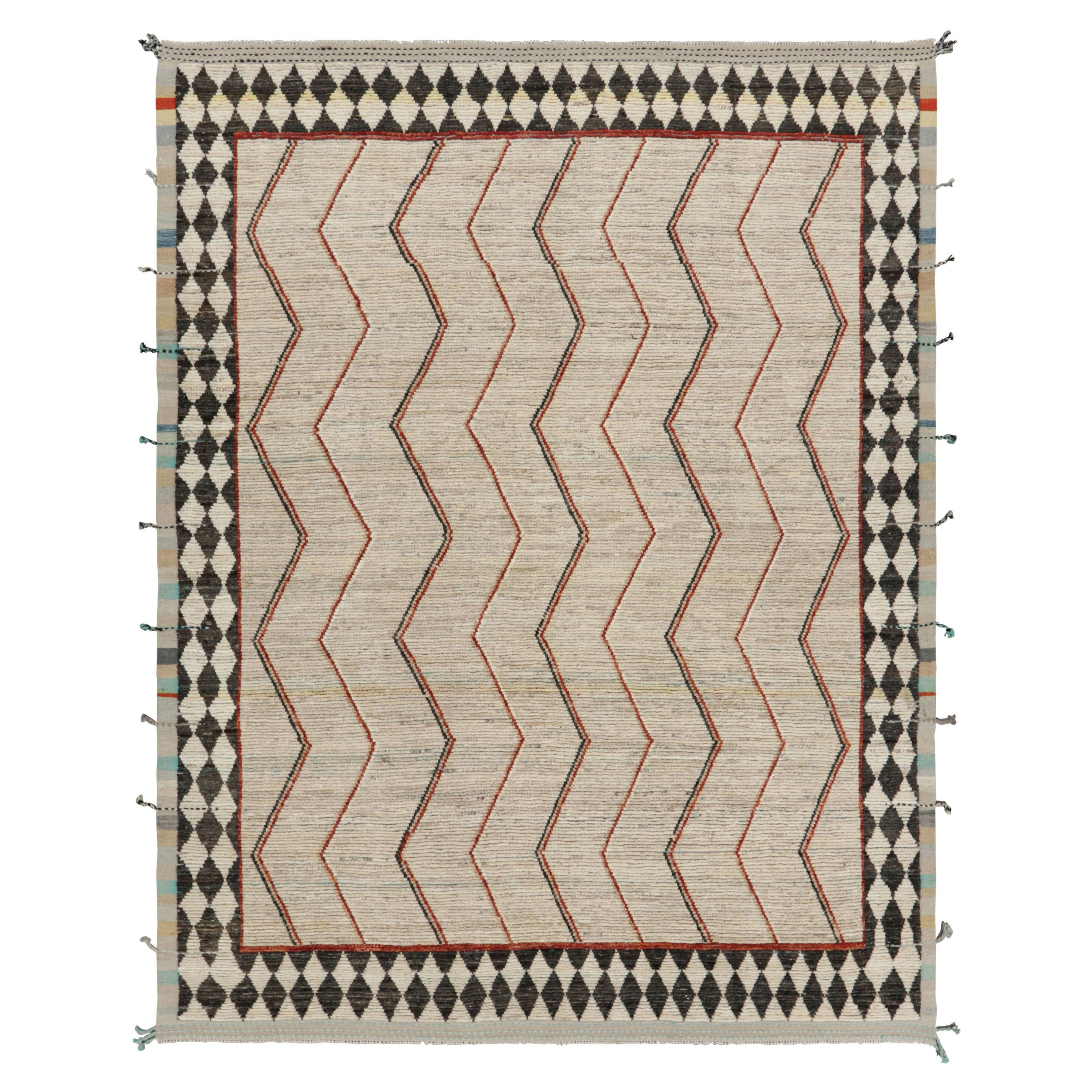 Rug & Kilim's Marokkanischer Teppich in Beige mit geometrischen Mustern