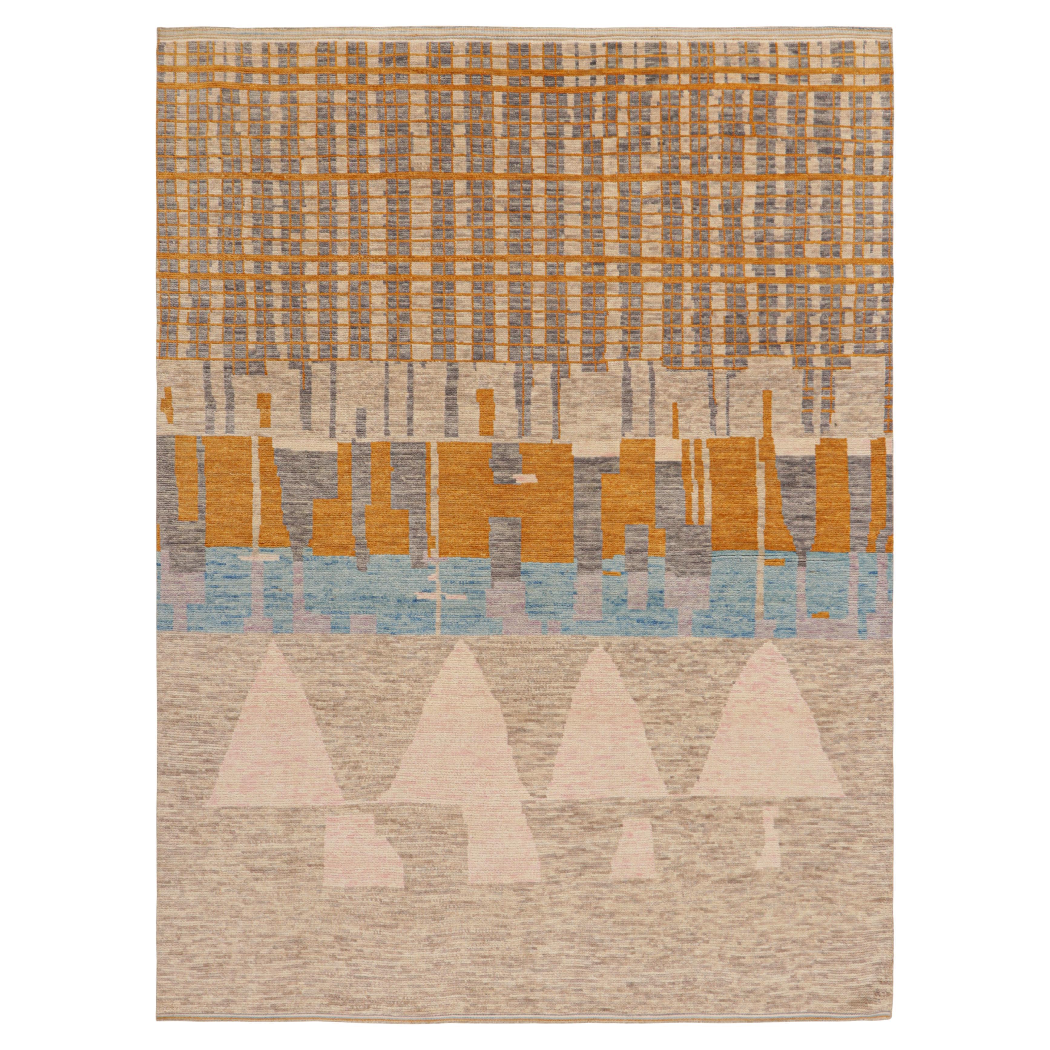 Rug & Kilim’s Moroccan Style Rug in Beige with Geometric Patterns For Sale