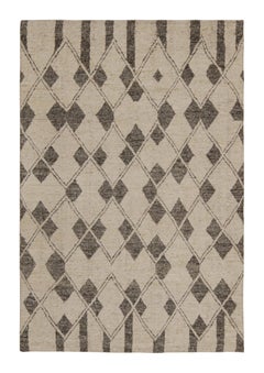 Rug & Kilim’s Moroccan Style Rug in Beige with Gray Diamond Patterns