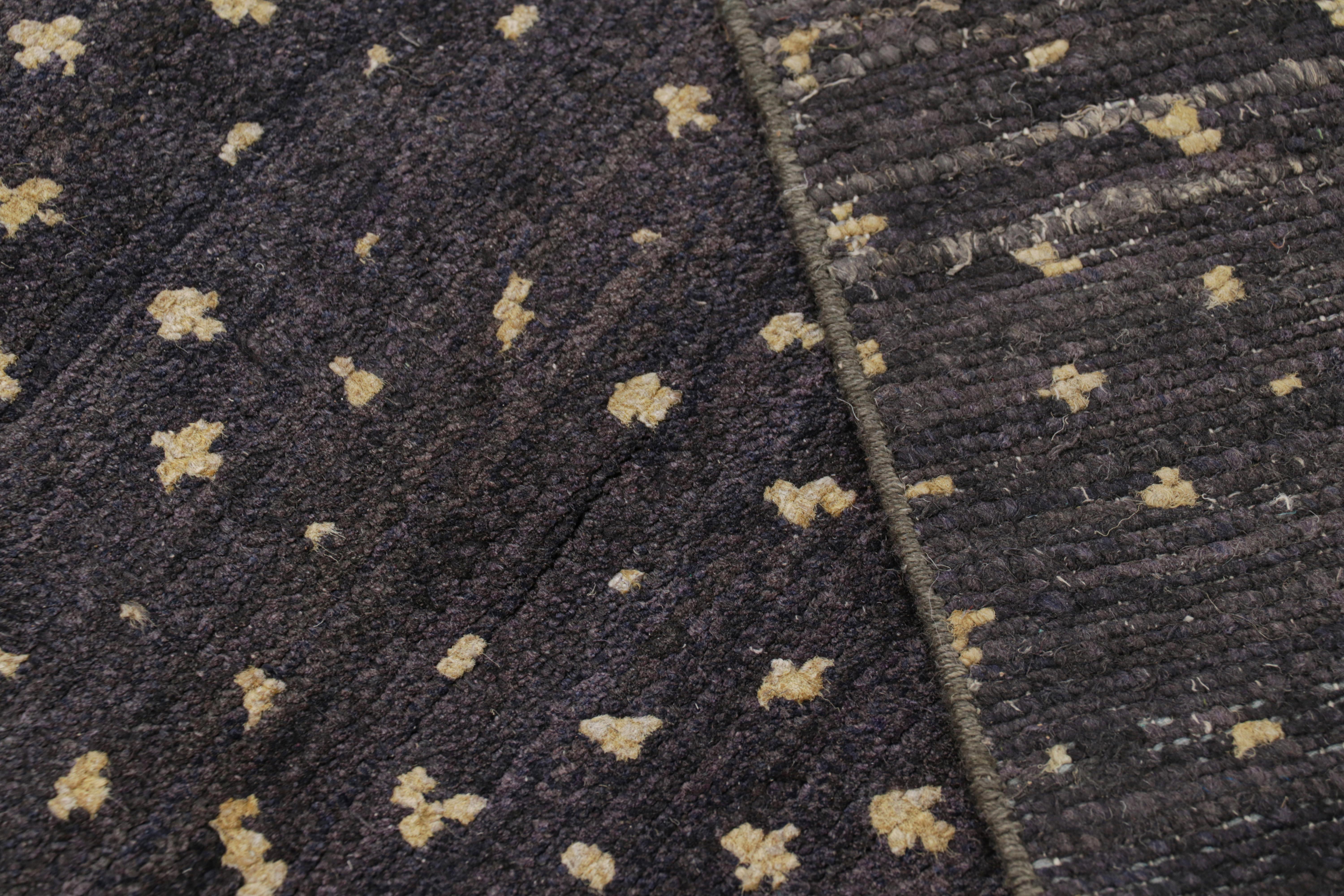 Contemporary Rug & Kilim’s Moroccan Style rug in Black with Cream White All-Over Patterns For Sale