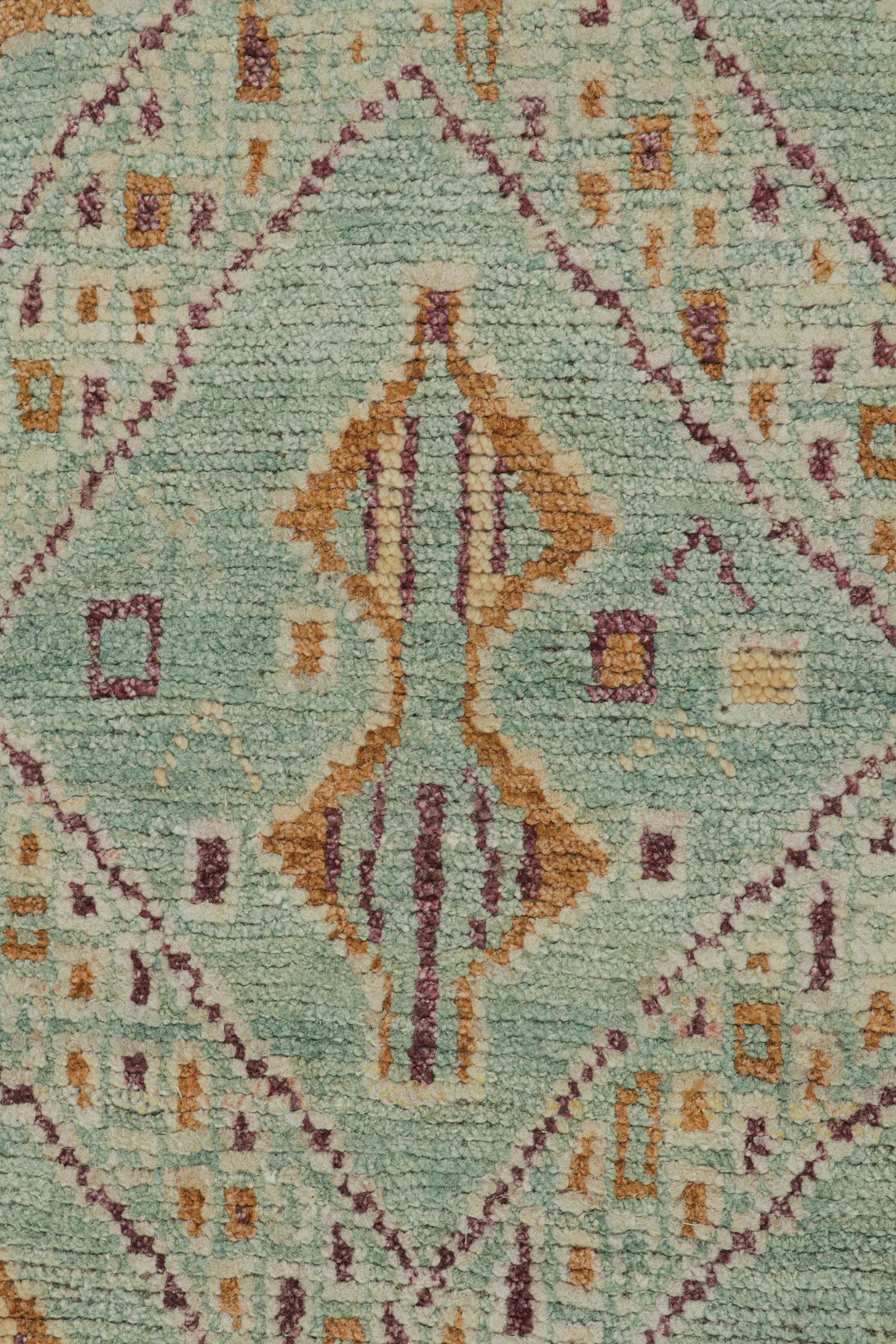Rug & Kilim’s Moroccan Style Rug in Blue with Geometric Patterns In New Condition For Sale In Long Island City, NY