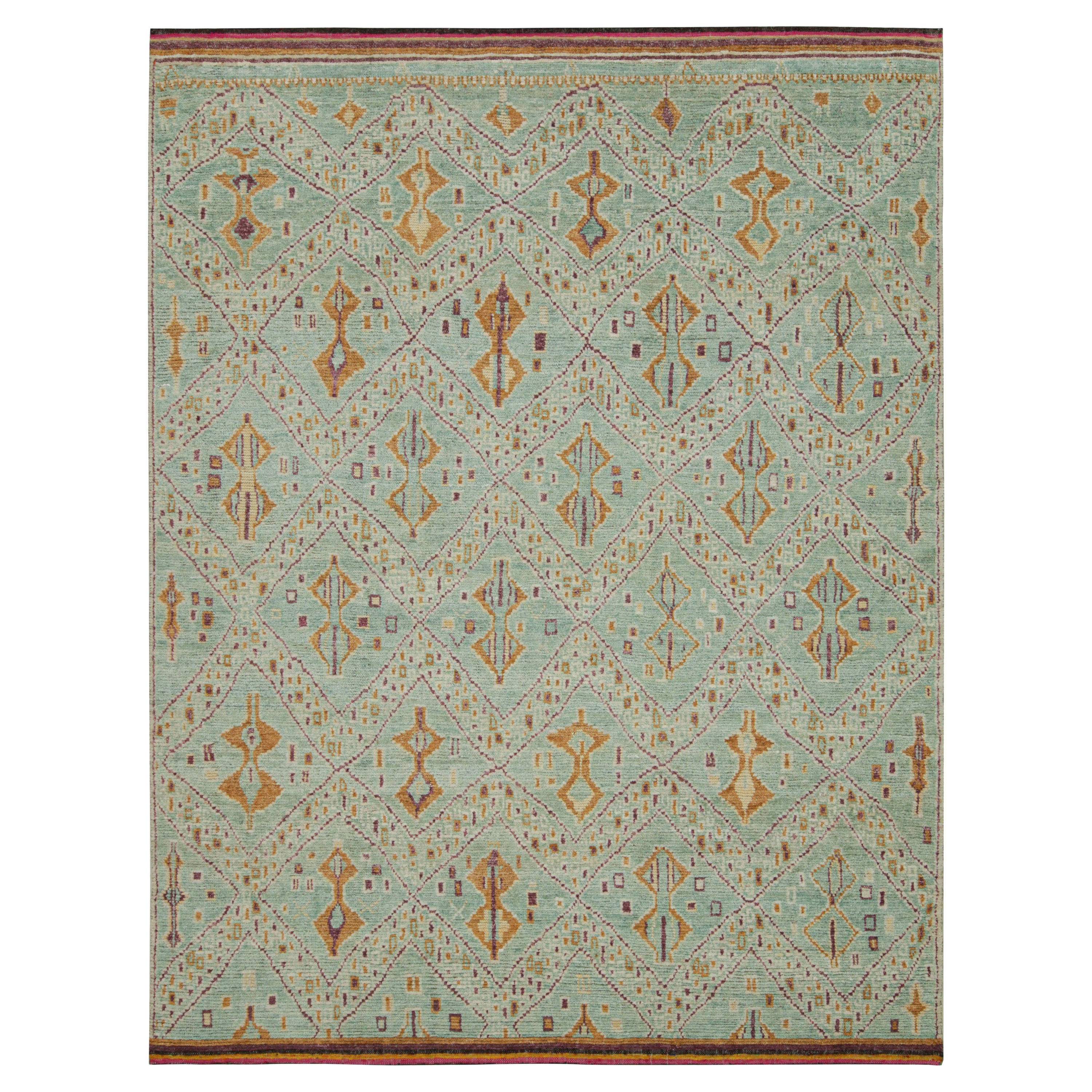Tapis de style marocain de Rug & Kilim en bleu avec des motifs géométriques