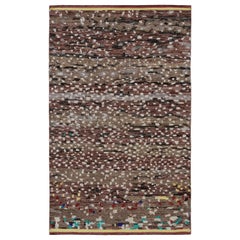 Rug & Kilim’s Moroccan Style Rug in Brown with White Geometric Patterns