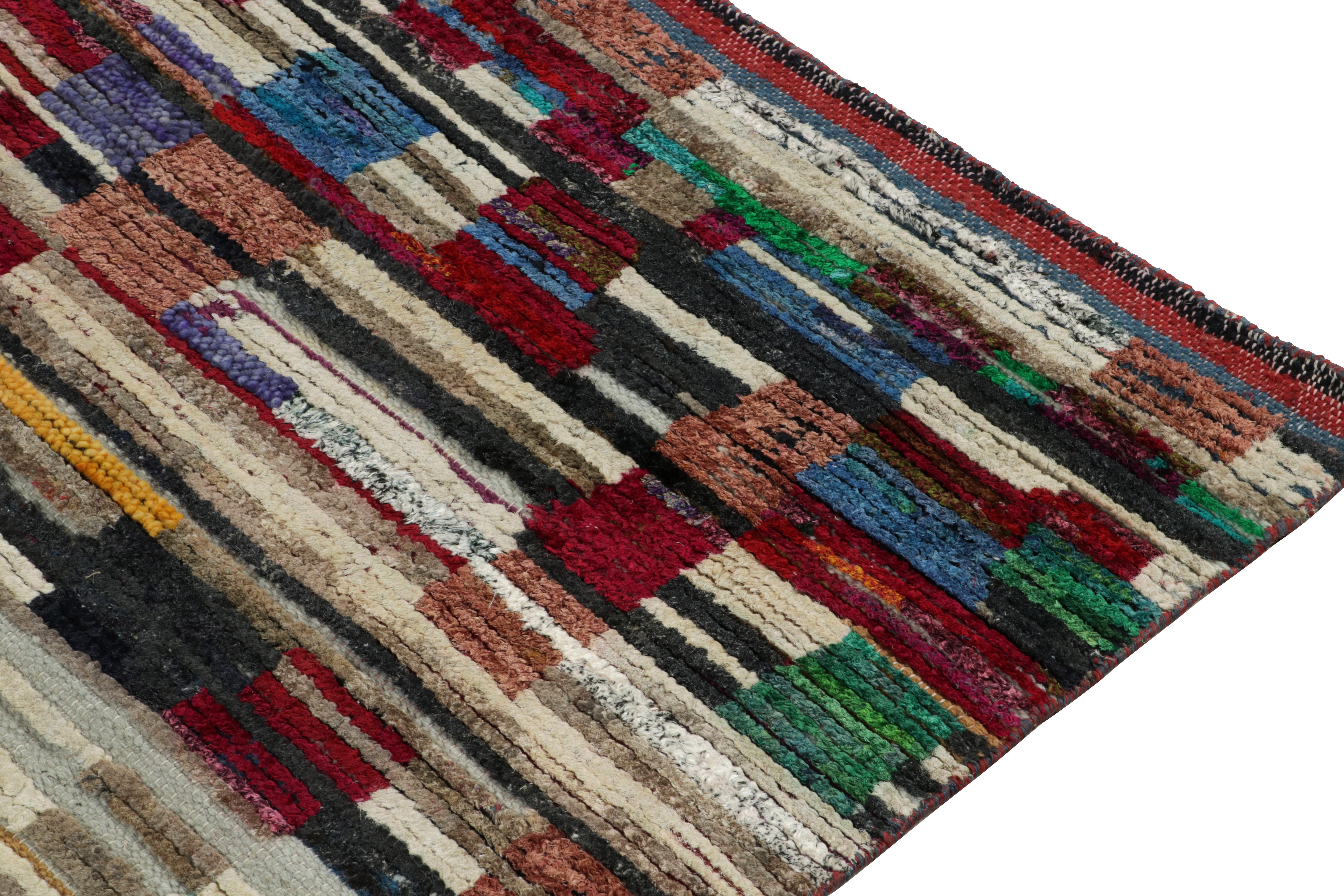 Rug & Kilim's Moroccan Style Rug in Colorful High-Low Geometric Pattern In New Condition For Sale In Long Island City, NY