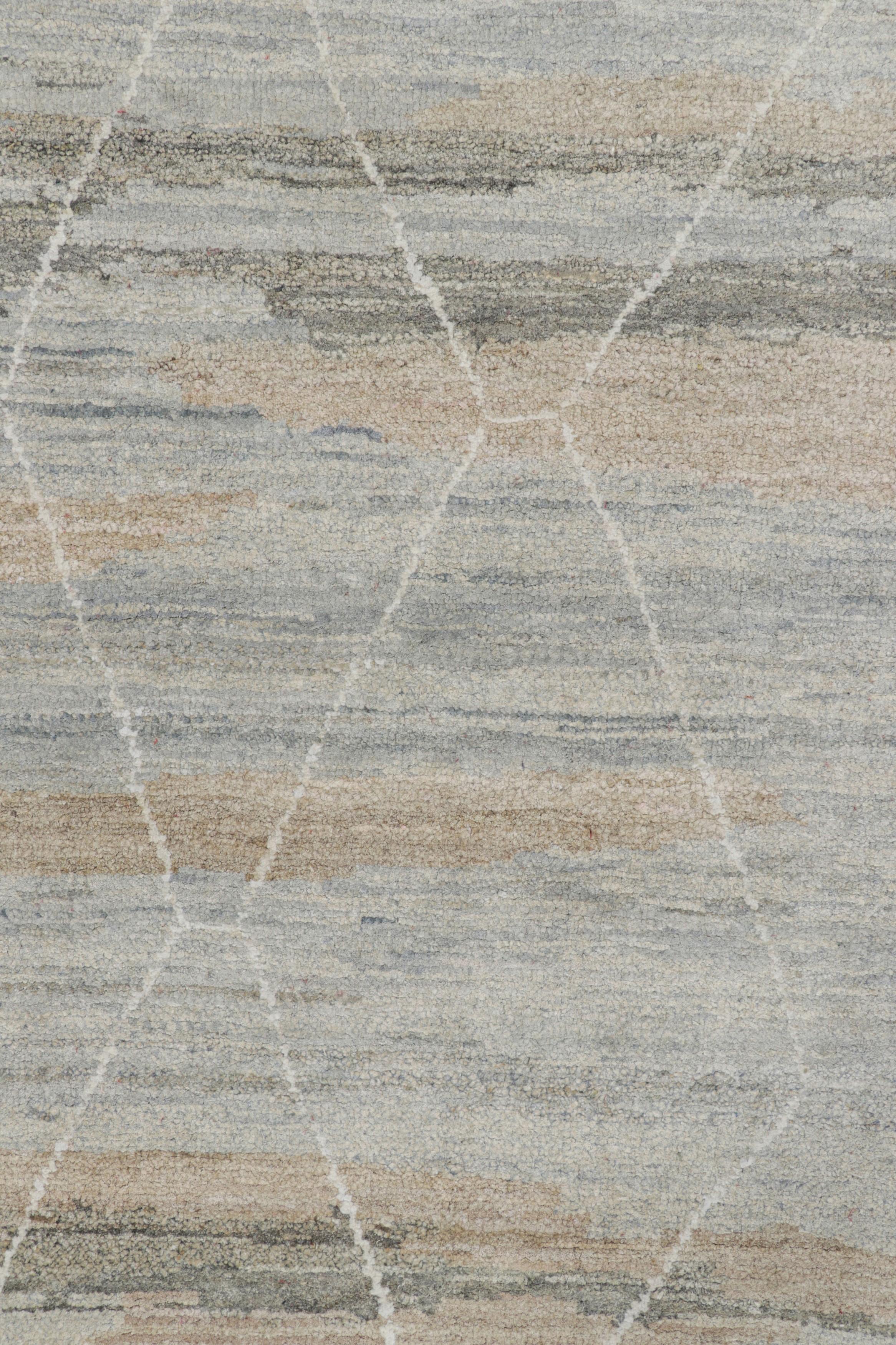 Hand-knotted in silk, this 10x14 contemporary rug is Rug & Kilim’s ode to celebrated Moroccan rug designs, enjoying tribal aesthetics reimagined in contemporary style.

On the Design: 

Connoisseurs may admire the subtle appeal of the rug that comes