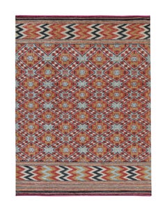 Tappeto in stile marocchino Rug & Kilim con motivo geometrico arancione, blu e marrone