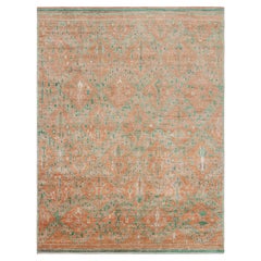 Tappeto in stile marocchino Rug & Kilim in arancione con motivi geometrici verdi