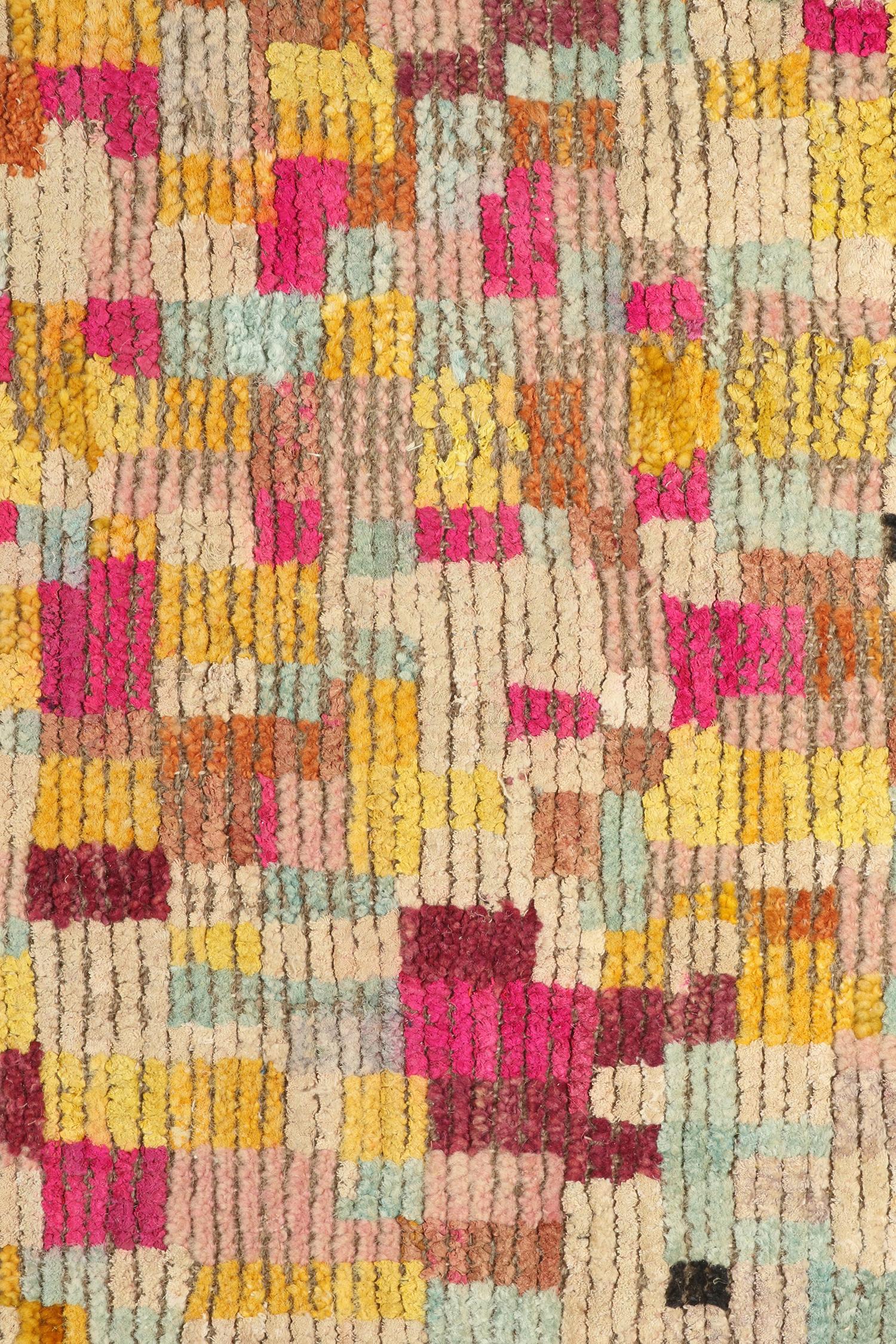 Rug & Kilim’s Moroccan Style Rug in Pink with Vibrant Polychromatic Patterns In New Condition For Sale In Long Island City, NY
