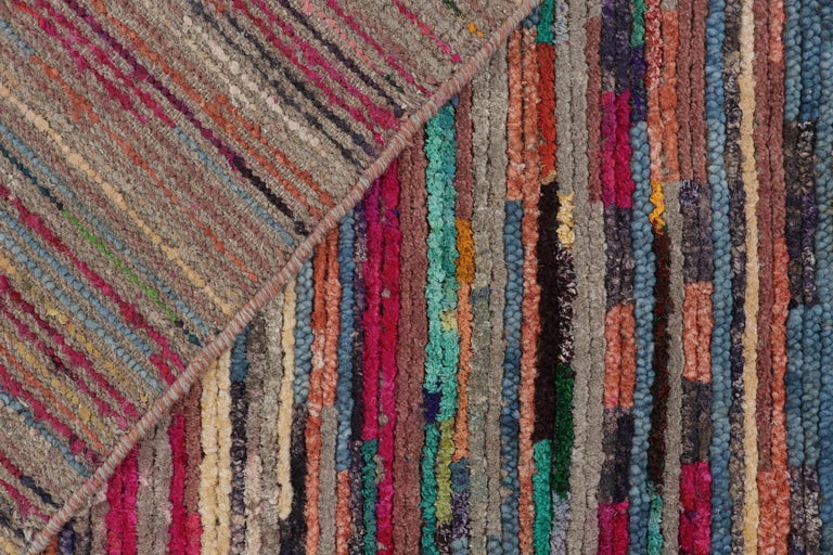 Rug and Kilim’s Moroccan Style Rug in Pink with Vibrant Polychromatic
