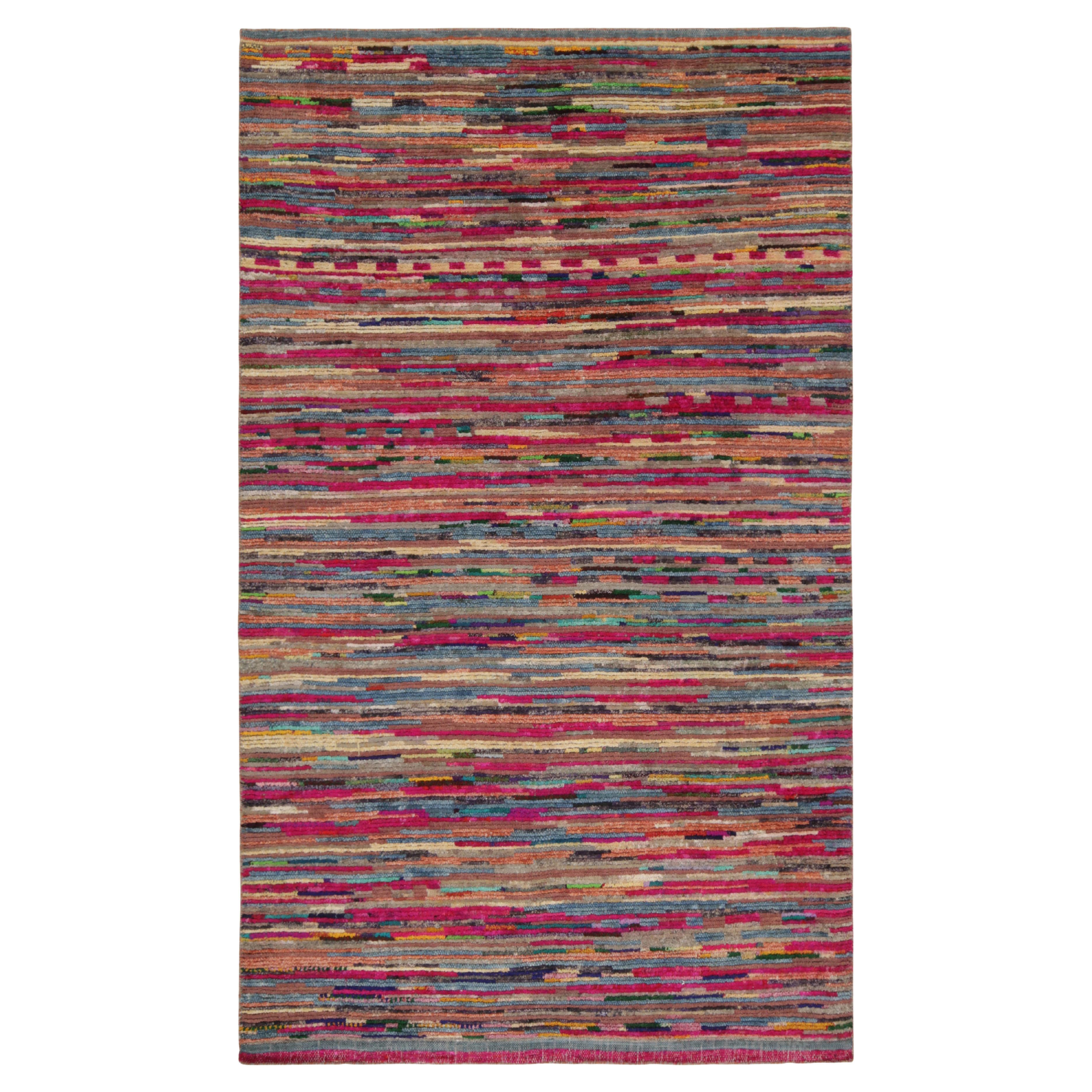 Rug and Kilim’s Moroccan Style Rug in Pink with Vibrant Polychromatic