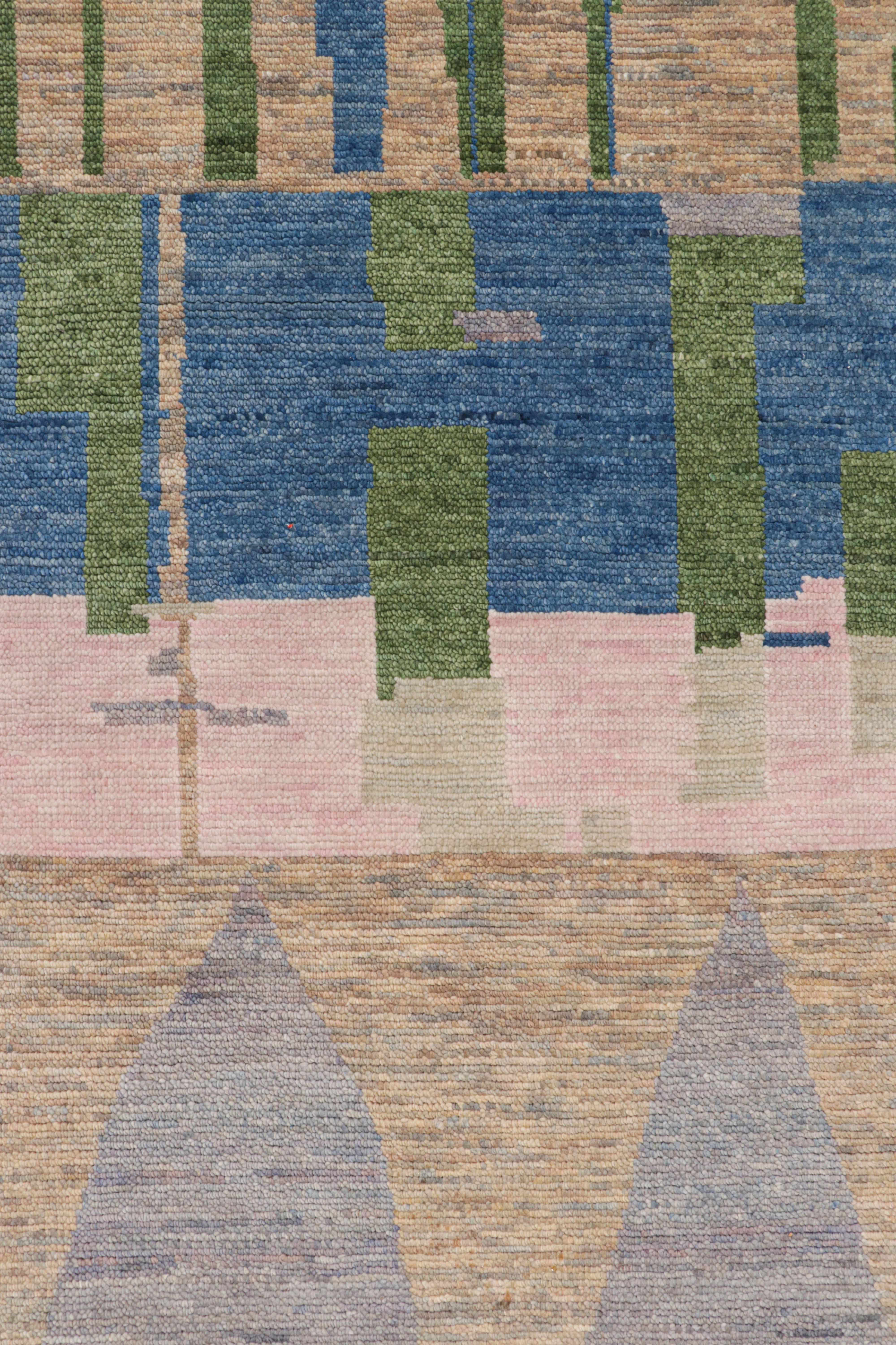 Indian Rug & Kilim’s Moroccan Style rug in Polychromatic Geometric Patterns For Sale