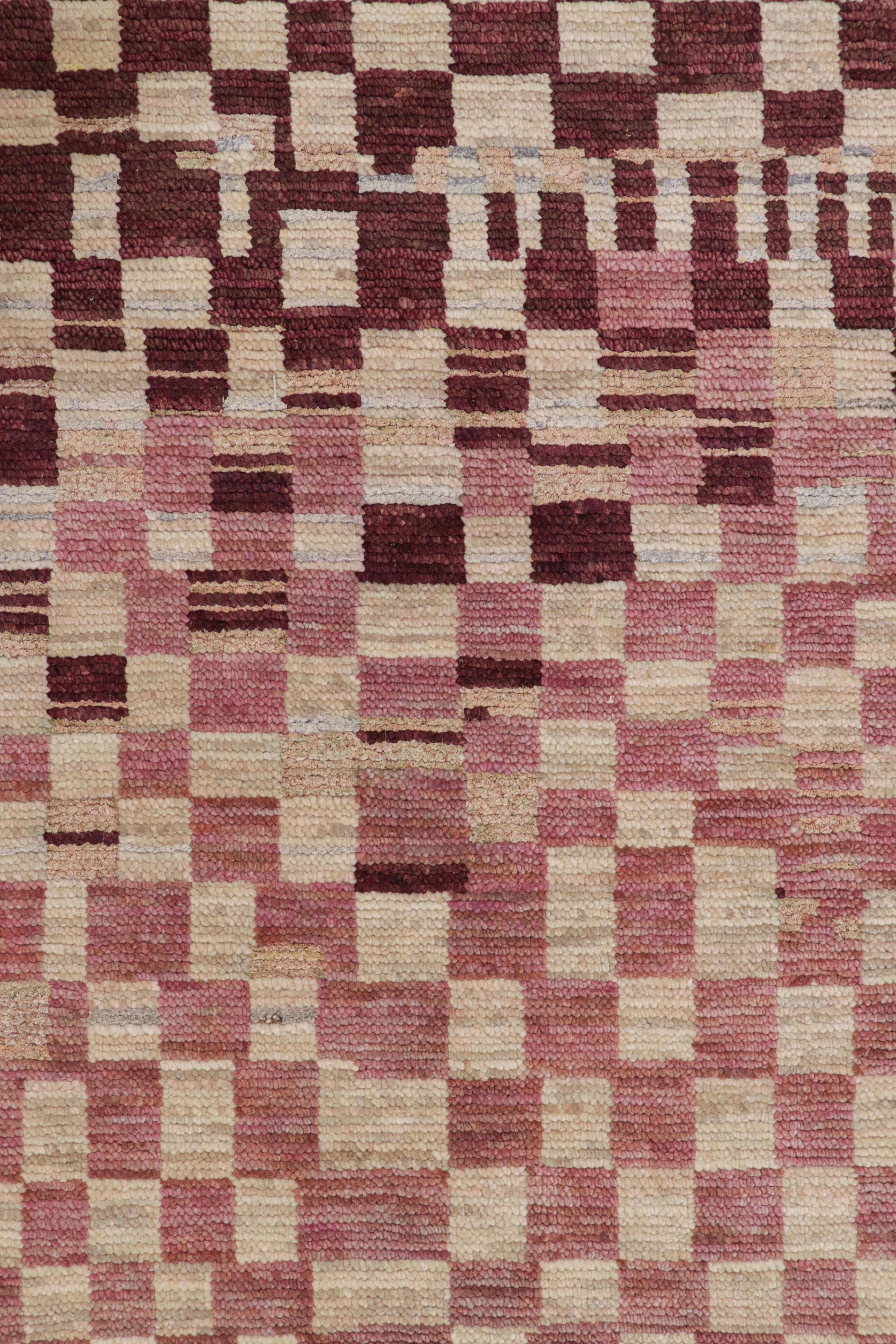 Indiano Tappeto in stile marocchino con motivi geometrici policromatici di Rug & Kilim in vendita