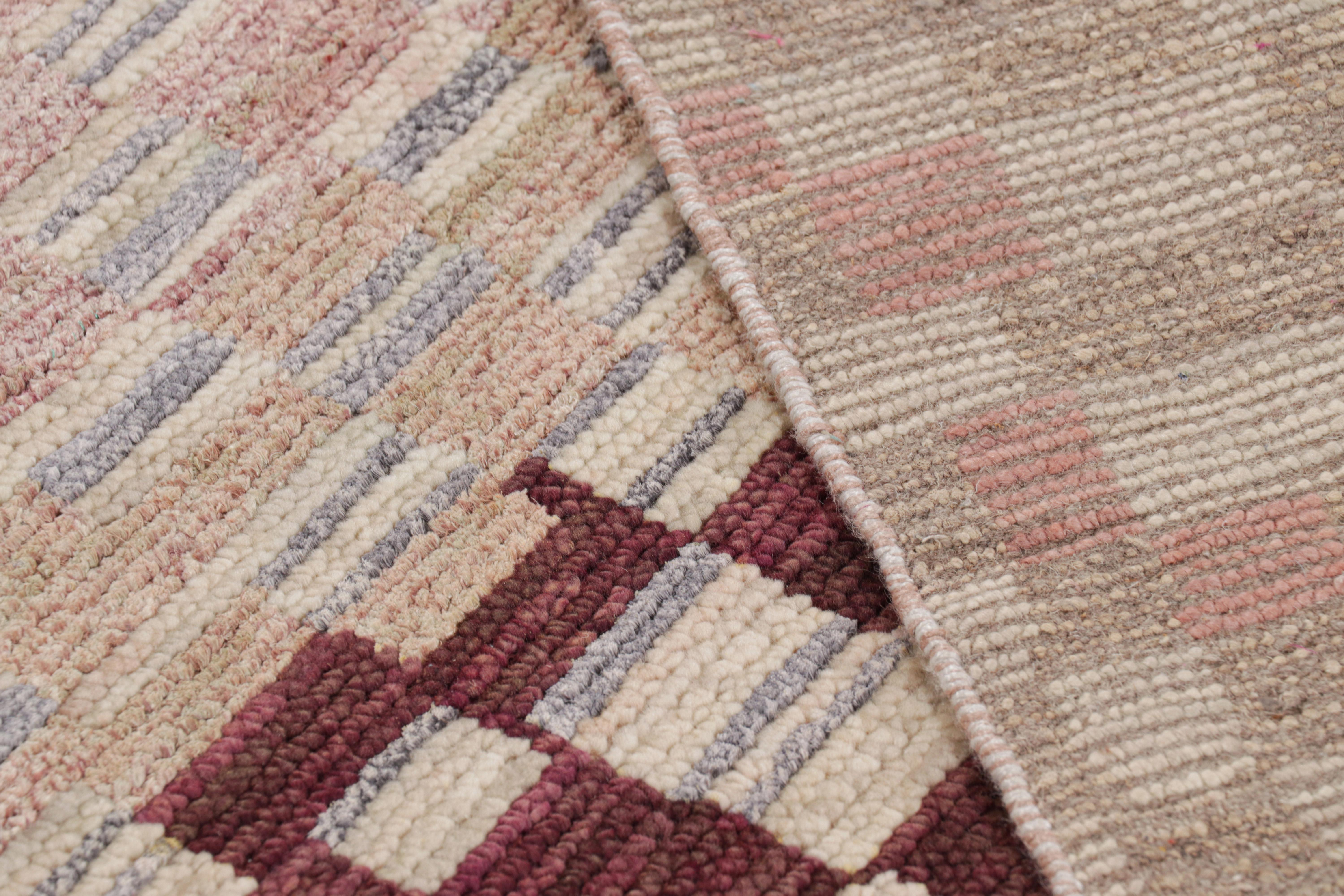 Wool Rug & Kilim’s Moroccan Style rug in Polychromatic Geometric Patterns For Sale