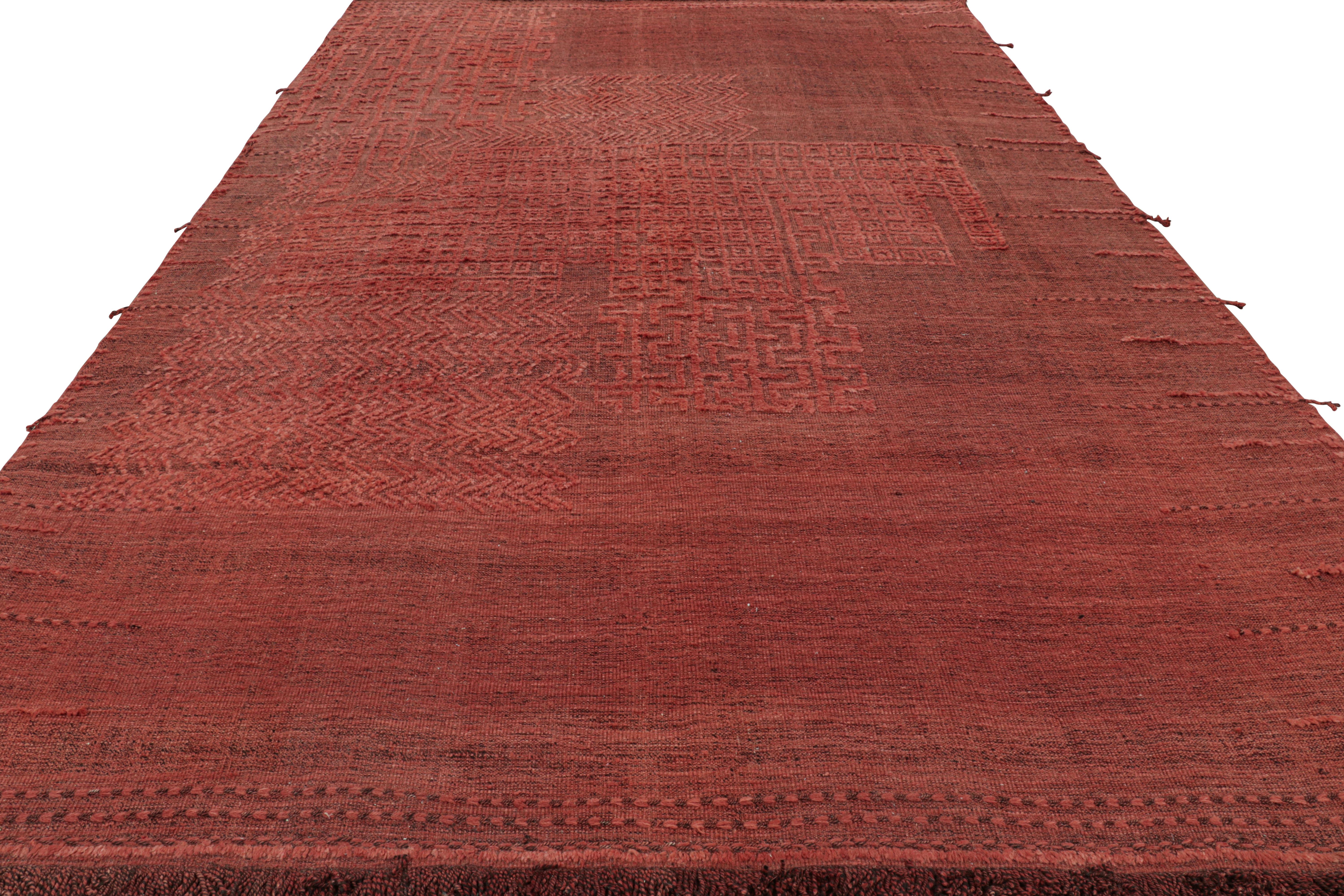 Rug & Kilim’s Moroccan Style Rug in Red with Geometric Patterns In New Condition For Sale In Long Island City, NY