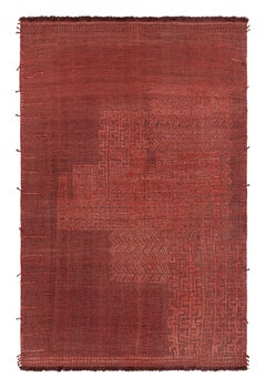 Rug & Kilim’s Moroccan Style Rug in Red with Geometric Patterns