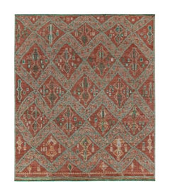 Tappeto in stile marocchino Rug & Kilim con motivo geometrico rosso ruggine e verde