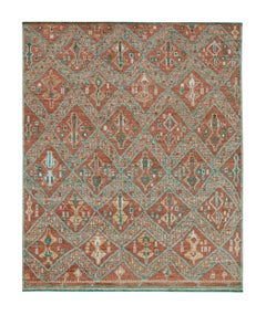 Tappeto in stile marocchino Rug & Kilim con motivo geometrico rosso ruggine e verde