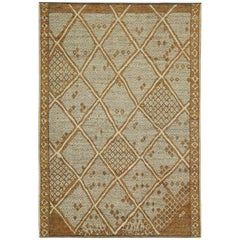 Rug & Kilim's Teppich im marokkanischen Stil in Rost mit Beige und  Geometrisches Muster in Grau