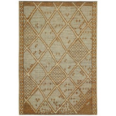 Alfombra de estilo marroquí de Rug & Kilim en óxido con beige y  Motivo geométrico gris