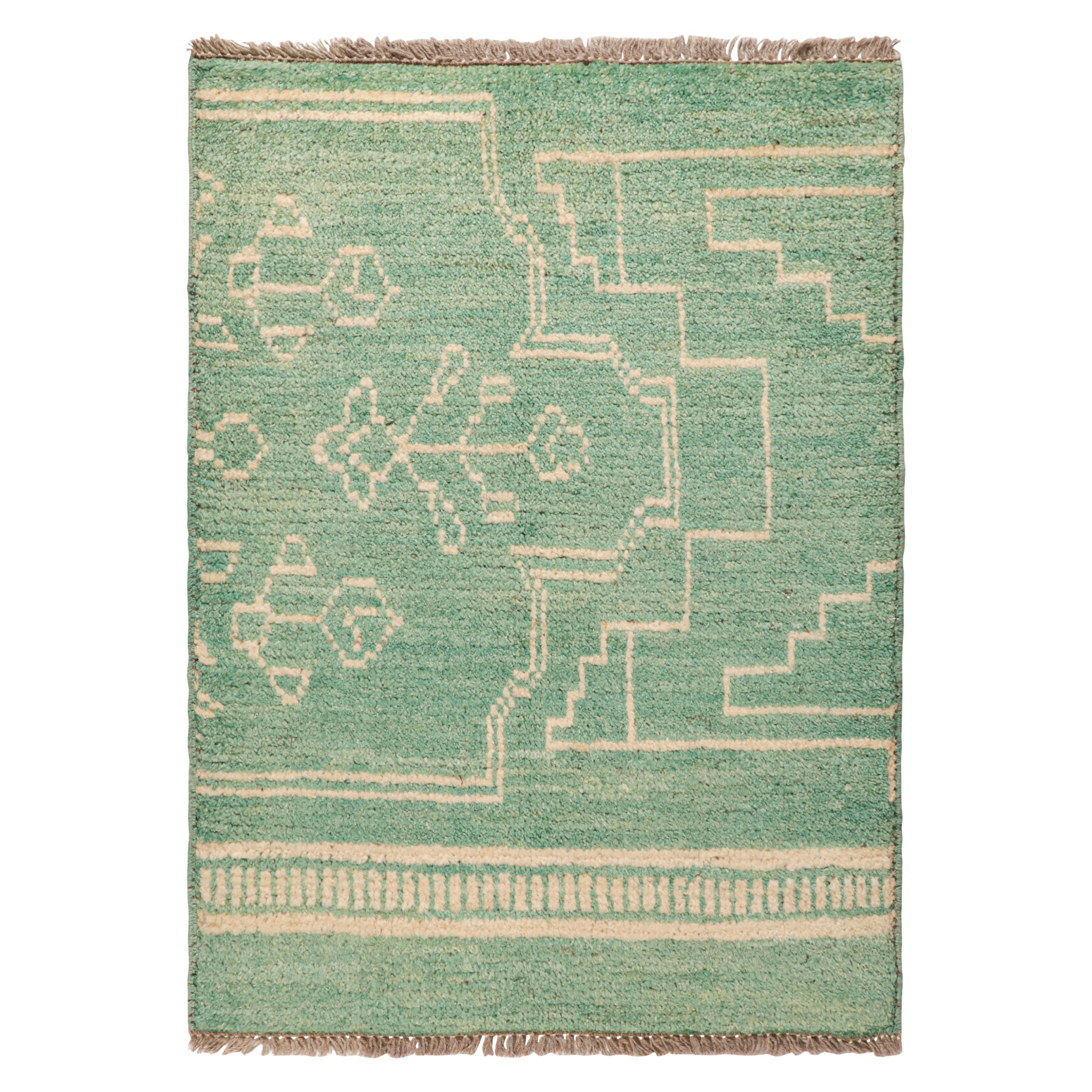 Tapis de style marocain turquoise à motifs géométriques tribaux de Rug
Kilim