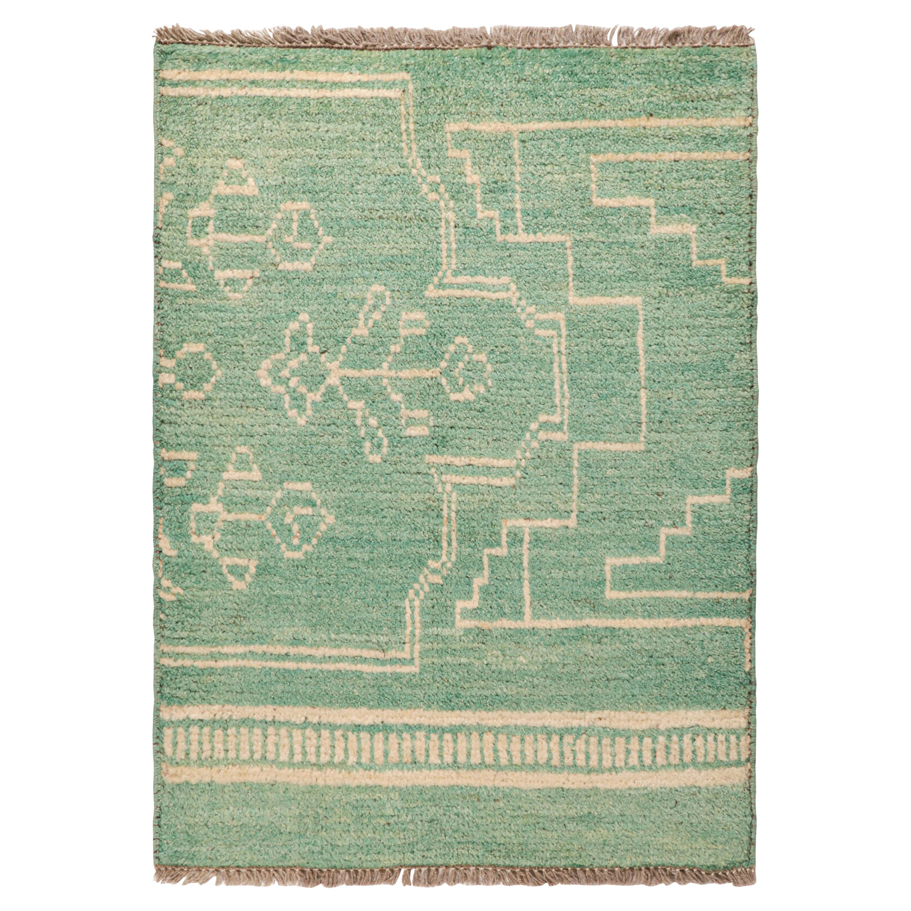 Tapis de style marocain turquoise à motifs géométriques tribaux de Rug
Kilim