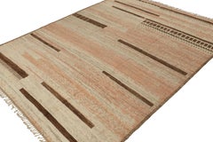 Rug & Kilim’s Moroccan Style rug with Beige, Brown and Pink Geometric Patterns