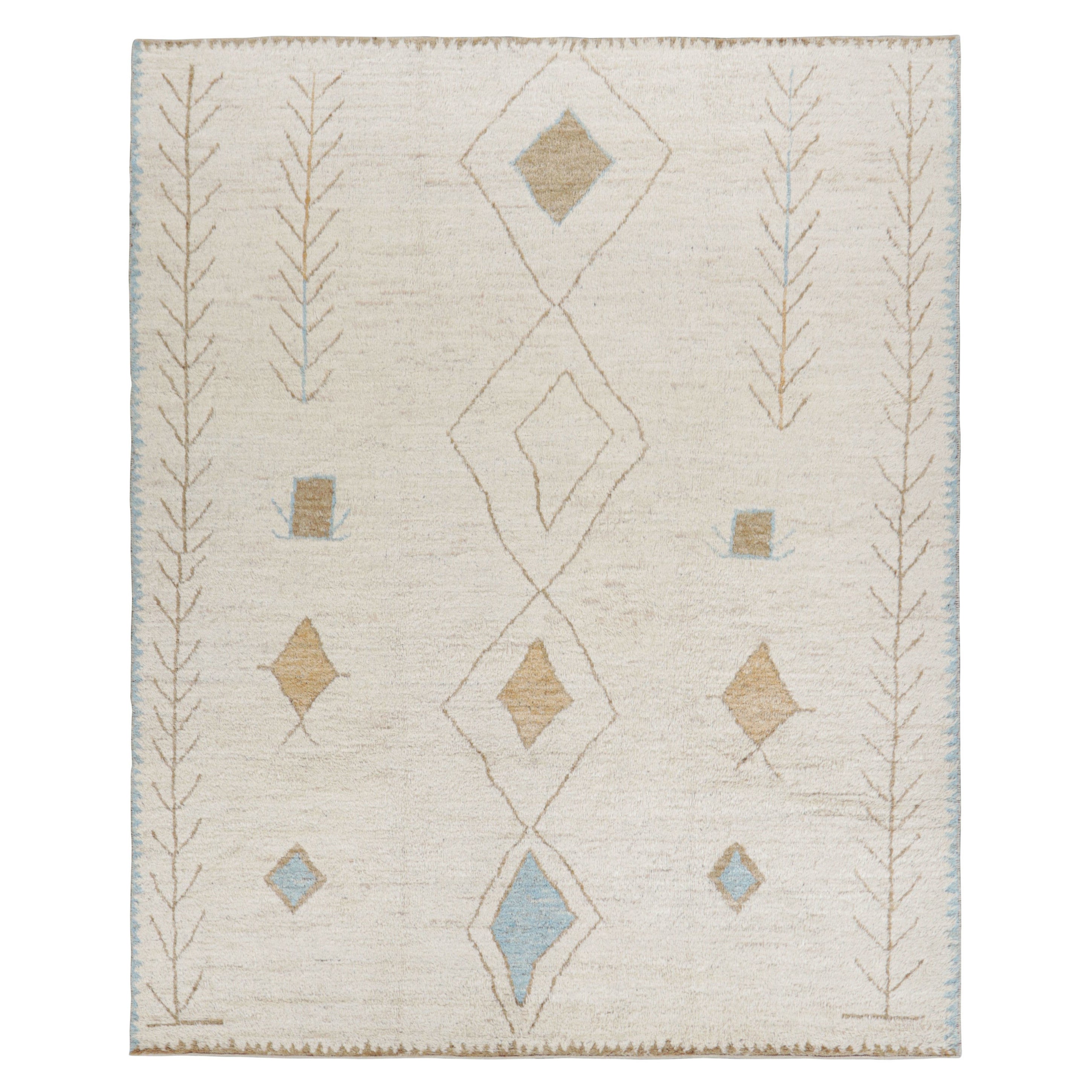 Rug & Kilim's Marokkanischer Teppich mit beigefarbenen, geometrischen Mustern