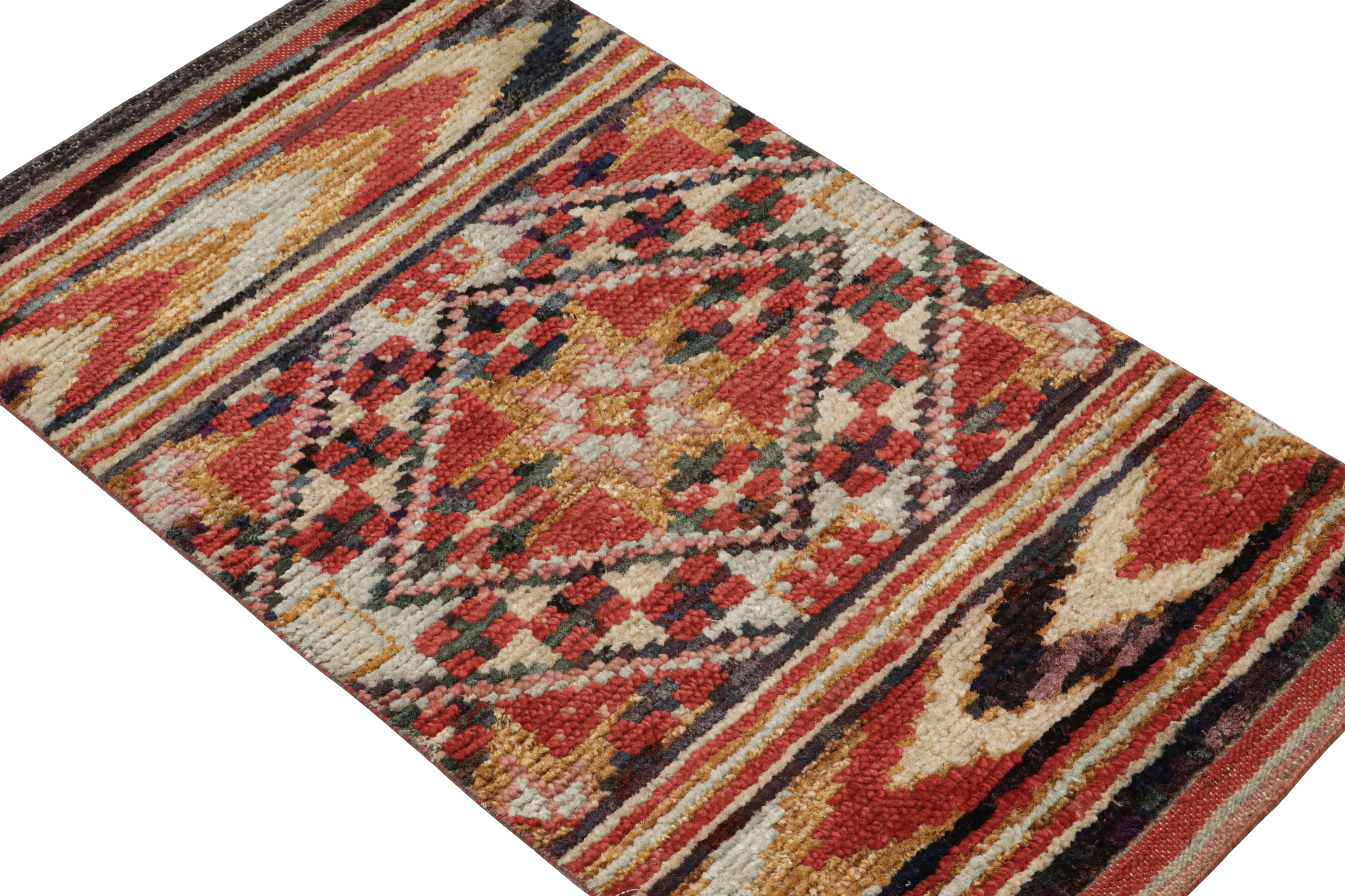 Contemporary Rug & Kilim’s Moroccan Style Rug with Berber Polychromatic Geometric Patterns  For Sale
