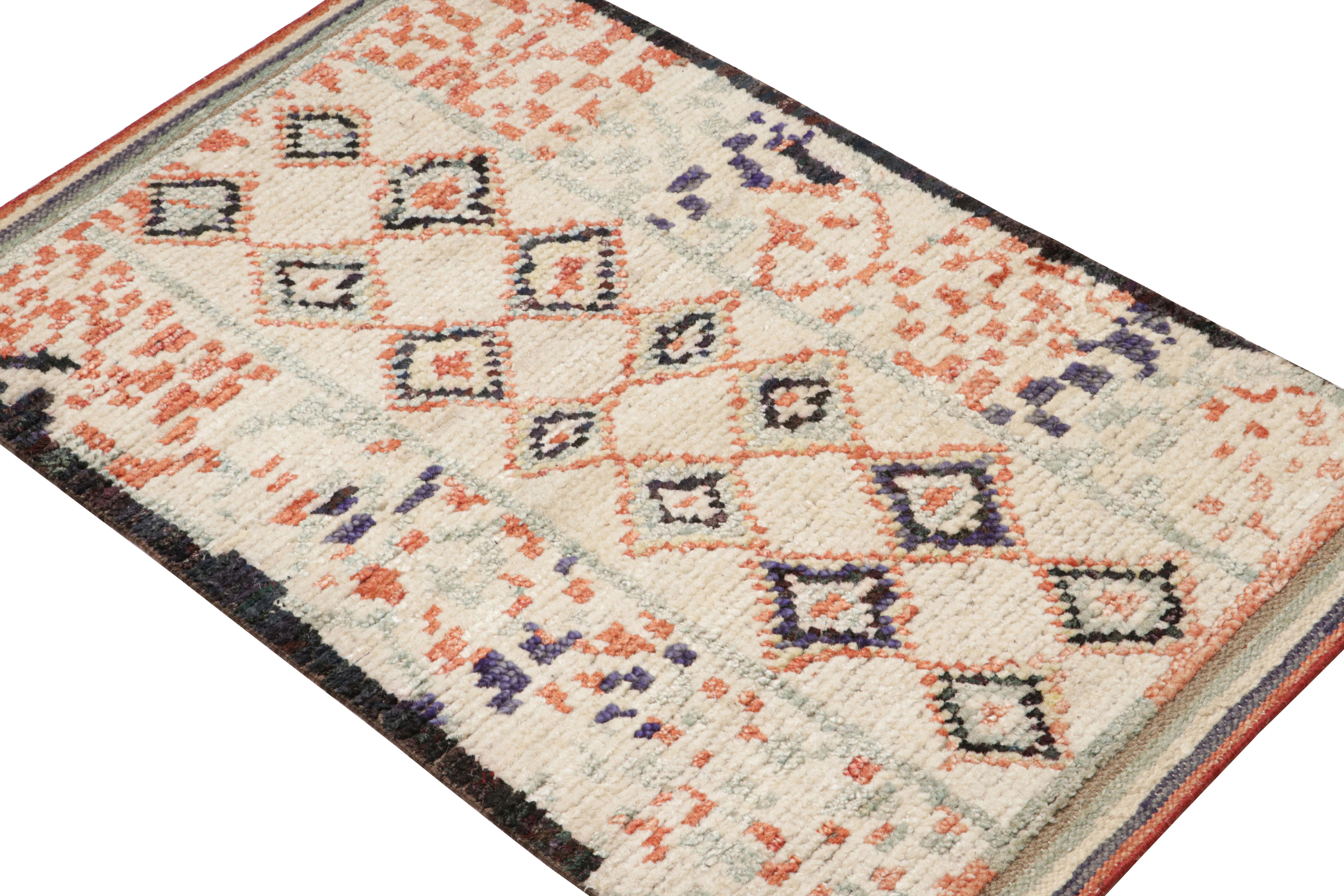 Modern Rug & Kilim’s Moroccan Style Rug with Colorful Geometric Patterns For Sale