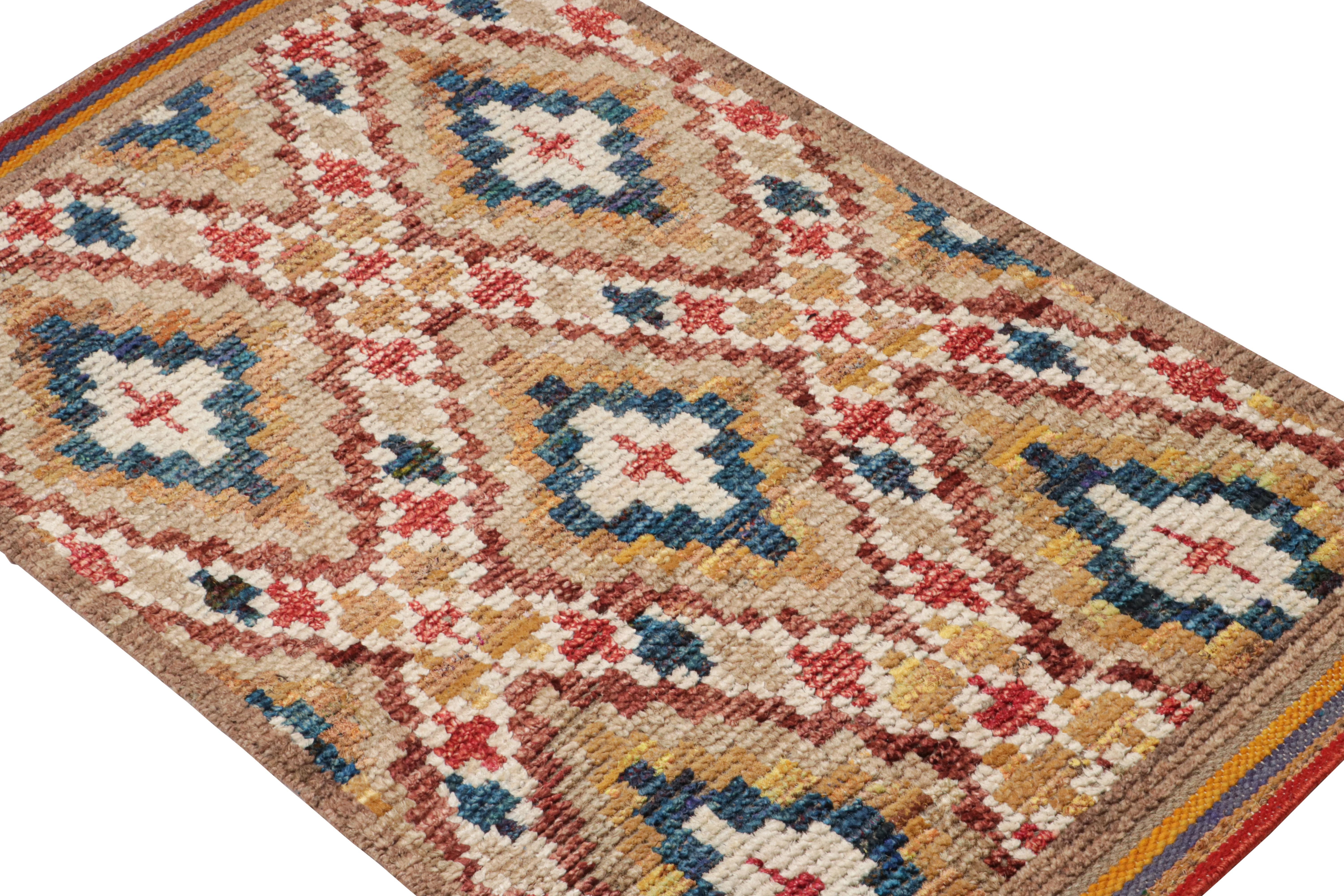 Modern Rug & Kilim’s Moroccan Style Rug with Diamond Geometric Patterns For Sale