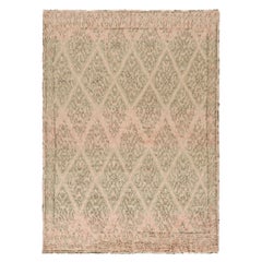 Rug & Kilim’s Moroccan Style Rug with Green and Pink Geometric Patterns